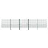 vidaXL Panou de gard cu st&acirc;lpi din fier, verde, 867x160 cm 278674