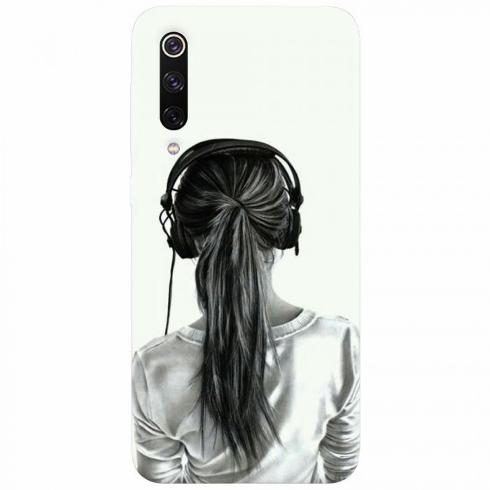 Husa silicon pentru Xiaomi Mi 9, Girl With Headphone