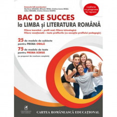 Bac de succes la limba si literatura romana filiera teoretica - profil real, tehnologica, vocationala, Emanuela Ilie(Coord), Marilena Gaucan, Mihaela