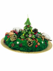 Aranjament Craciun cu Licheni si Lumanare Brad, Eventissimi