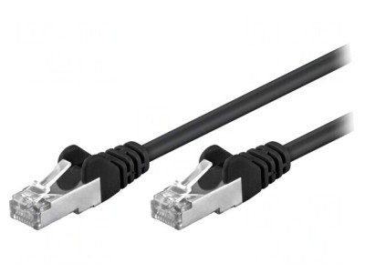 Cablu Patch F/UTP Cat 5e Negru 2m Ecranat foto