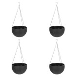 Cumpara ieftin Set 4 ghivece de flori suspendat 26x16 cm, gri inchis