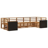 vidaXL Set canapea sectională 7 pcs natural Lemn Solid de Acacia 3384810