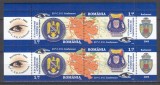 ROMANIA 2009 LP 1834 A 31 a CONFERINTA A POLITIILOR DIN CAPITALELE EUROPENE PERECHE SERII TETE-BECHE CU VINIETE STARE MNH