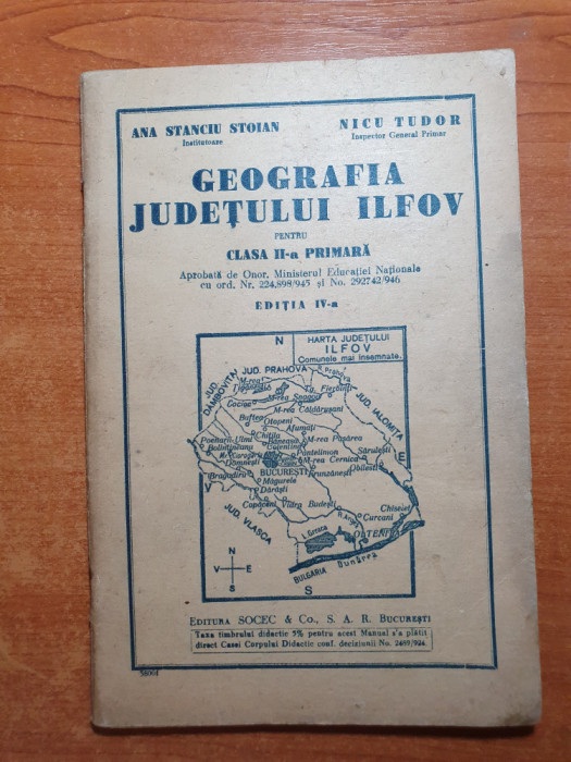 manual - geografia judetului ilfov pentru clasa a 2-a primara din anul 1945