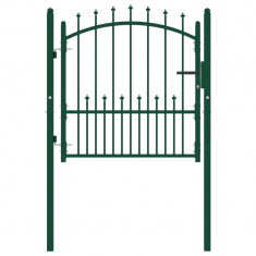 Poarta de gard cu tepuse, verde, 100x100 cm, otel GartenMobel Dekor