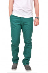 Pantaloni chino bumbac Kushiro City barbati, verde, marimea 32&amp;#039;&amp;#039; foto