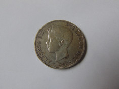 Moneda argint 5 Pesetas 1898, 25 gr (cr33) foto