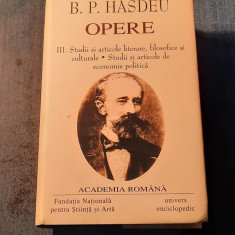 B. P. Hasdeu Opere Vol. 3 Studii si articole literare filosofice si culturale