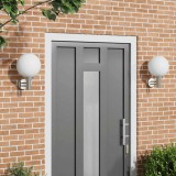 Lampi de perete pentru exterior 2 buc Silver Inox IP44