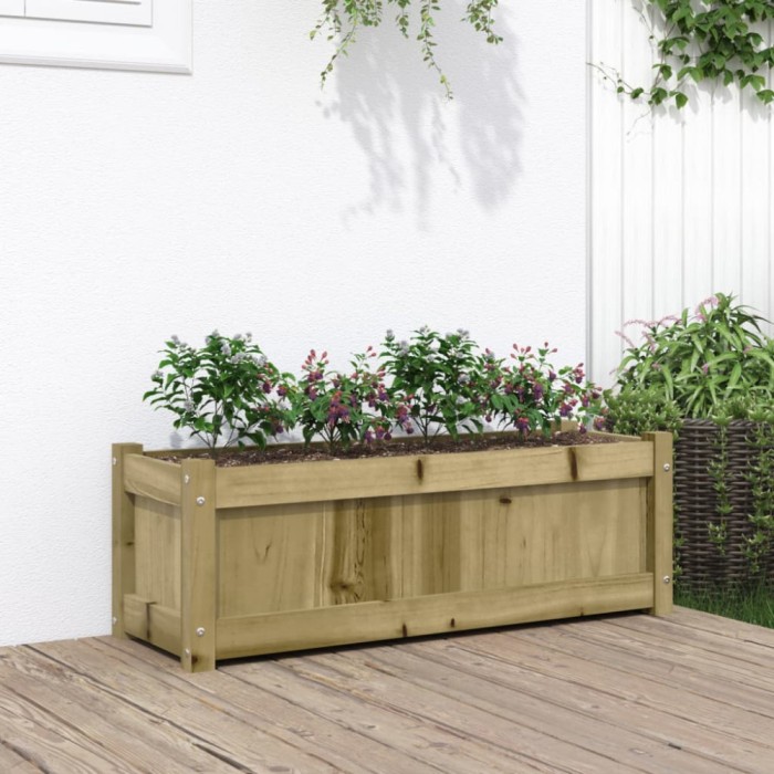 vidaXL Jardinieră de grădină, 90x31x31 cm, lemn de pin impregnat 837457