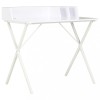 Birou Alb 80x50x84 cm, Lemn si Otel, Birou Calculator, Masa Scris, Design Modern