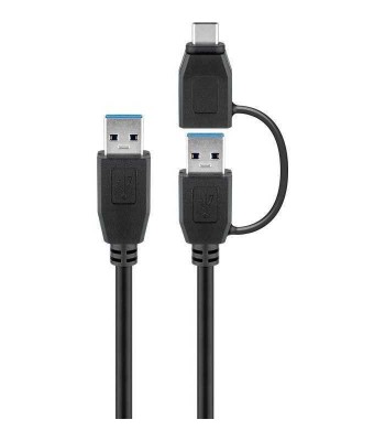 Cablu USB 3.0 A tata cu adaptor USB A tata la USB Type C tata 0.5m foto