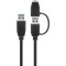 Cablu USB 3.0 A tata cu adaptor USB A tata la USB Type C tata 0.5m 5Gbit/s negru Goobay