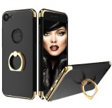 Husa iPhone 7 3in1 Ultraslim Neagra cu Inel G, Protectie Completa, Anti-alunecare, Carcasa Plastic Lux