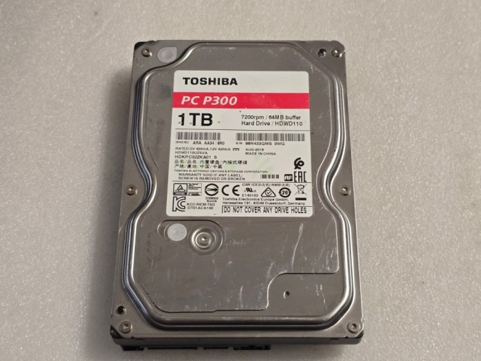 Hard disk desktop TOSHIBA PC P300, 1TB, 7200rpm, 64MB cache, SATA-III