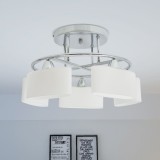VidaXL Lustră cu abajururi din sticlă elipsoide, 5 becuri E14, 200 W