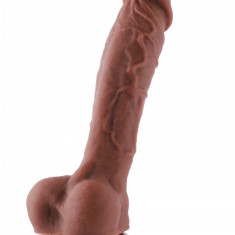 Dildo Realist Conectare KlicLok pentru Masini de Sex Hismith, Maro, 23cm