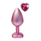 Plug anal DREAMTOYS Pearl Pink Plug, cu bază &icirc;n formă de inimă, lungime 8.3 cm, diametru 3.4 cm, roz, mărime M