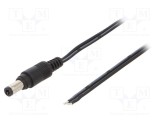 Cablu MFG 2x0,5mm&sup2; DC 5,5/2,5 Mufă Drept Negru 1,5m