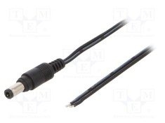 Cablu MFG 2x0,5mm&sup2; DC 5,5/2,5 Mufă Drept Negru 1,5m