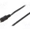 Cablu MFG 2x0,5mm&sup2; DC 5,5/2,5 Mufă Drept Negru 1,5m
