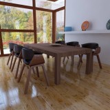 Cumpara ieftin Scaune de sufragerie, 6 buc., lemn curbat și piele ecologică
