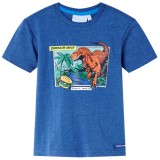 Tricou pentru copii, albastru &icirc;nchis melange, 128
