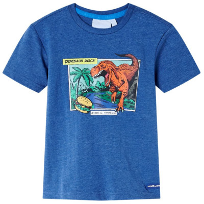 Tricou pentru copii, albastru &amp;icirc;nchis melange, 128 foto