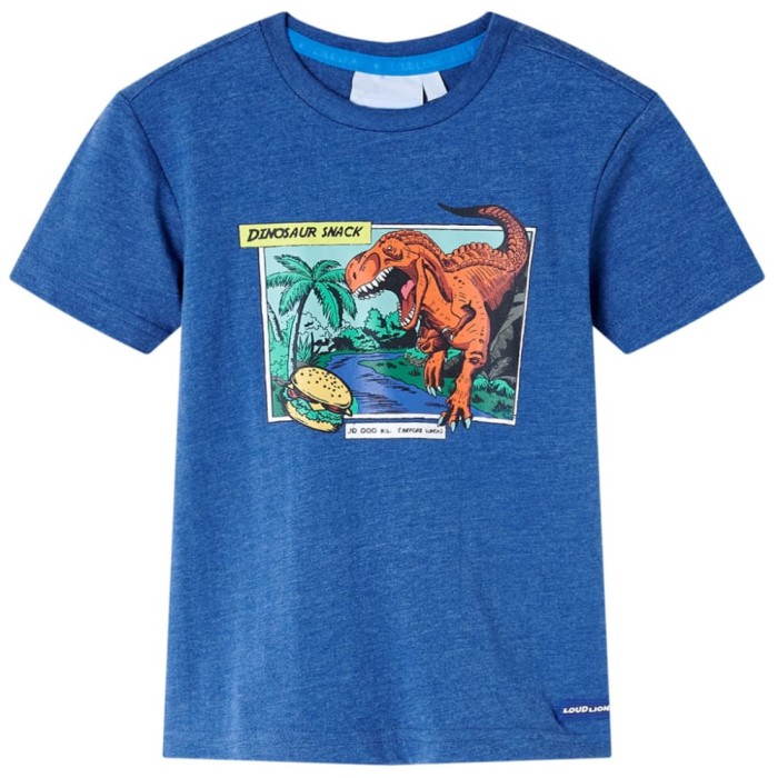 Tricou pentru copii, albastru &icirc;nchis melange, 128