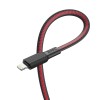 Cablu Hoco USB-A la Lightning 2.4A X69 1m Negru Rosu - Incarcare Rapida si Conectivitate Fiabila pentru Dispozitivele Tale Apple