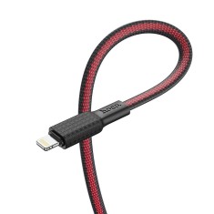 Cablu Hoco USB-A la Lightning 2.4A X69 1m Negru Rosu - Incarcare Rapida si Conectivitate Fiabila pentru Dispozitivele Tale Apple