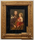 Pereche Tablouri Vechi (Set Diptic) &ndash; Sf. Iosif și Sf. Ana &ndash; Rame masive aurite, 66x55cm