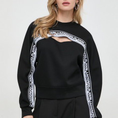 Karl Lagerfeld bluza femei, culoarea negru, cu imprimeu