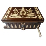 Cutie magică puzzle de depozitare pentru bijuterii pentru bibelouri cu cheie ascunsă decoratiune maro