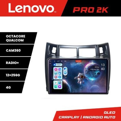 Navigatie Toyota Yaris 2008-2011 Lenovo Kit-YARIS08 8 core QLED 2K 12+256 360 Android Waze USB Navigatie Internet Youtube Radio Lenovo CarStore Techno