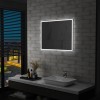 Oglinda LED Baie 80x60cm Argintie vidaXL, Iluminare Perete, Antiumezeala IP44