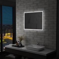 vidaXL Oglindă cu LED de perete pentru baie, 80 x 60 cm 144727