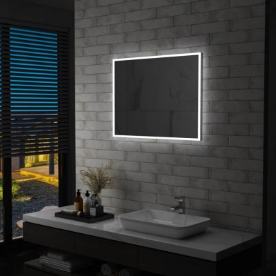 vidaXL Oglindă cu LED de perete pentru baie, 80 x 60 cm 144727 foto