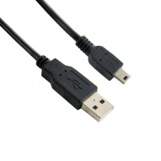 4World 07882-OEM Cablu USB 2.0 AM/BM mini 1.8m negru foto