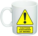 Cana Alba Personalizata Engineer at work INOVATIX&reg;, 330ml, Ceramica, Rotunda, Cadou Inginer