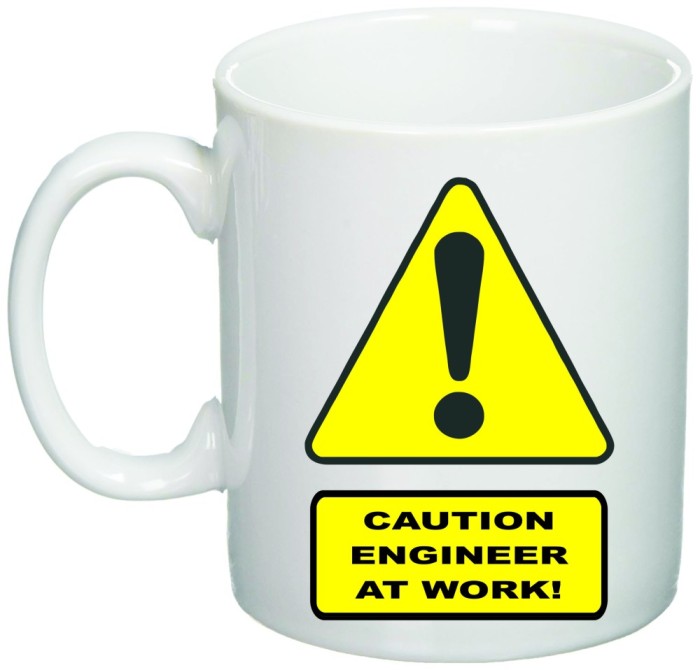 Cana alba personalizata &quot;Engineer at work&quot;, INOVATIX&reg;. 330ml