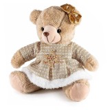 Figurina Craciun Ursulet Fetita textil multicolor cm 20 x 15 x 22 H