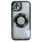 Husa Telefon, Zamo&reg;, Magsafe, pentru iPhone 15, Compatibila cu Incarcarea Wireless, Rezistenta Sporita la Socuri, Negru si Transparent