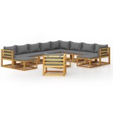 vidaXL Set mobilier de grădină cu perne, 12 piese, lemn masiv acacia