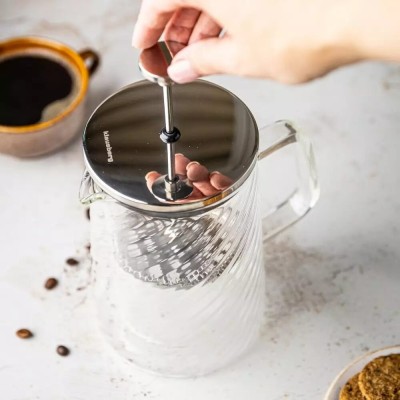 Infuzor cafea, ceai cu piston, sticla, 1L, Klausberg foto