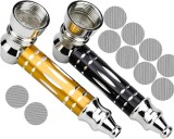 Set de 2 pipe Karaa, otel inoxidabil, negru/galben, 7.5 x 3.2 cm