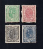ROMANIA 1898 LP 52 REGELE CAROL I SPIC DE GRAU CULORI SCHIMBATE UPU FILIGRAM PR SERIE MNH