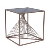 Cumpara ieftin Masuta otel sticla neagra Espiral 48x48x51 cm