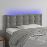 Cumpara ieftin Tăblie de pat cu LED, gri deschis, 80x5x78/88 cm, catifea